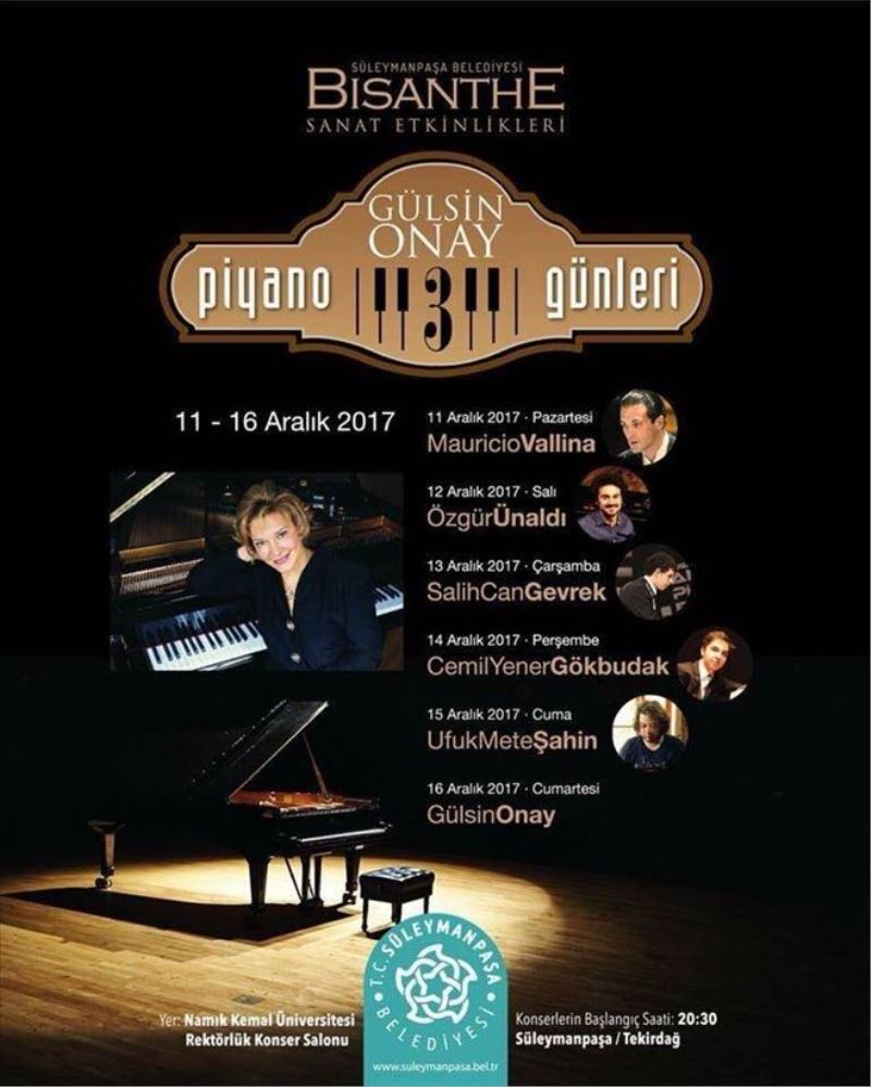 3. Gülsin Onay Piyano Günleri başlıyor