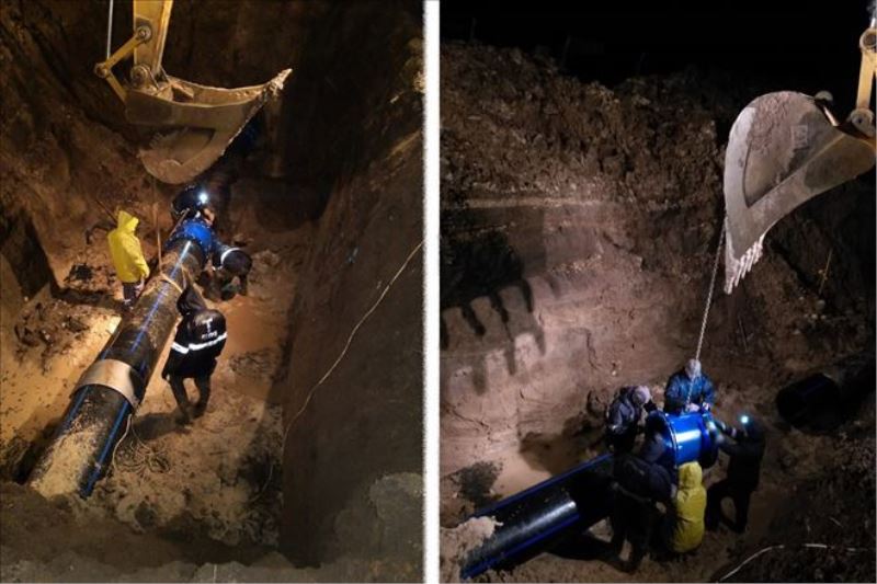 TESKİ ekipleri zor şartlara rağmen arızayı onardı