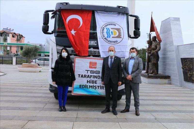 TBB VE İÇ ANADOLU BELEDİYELER BİRLİĞİNDEN, MARMARAEREĞLİSİ´NE HİBE
