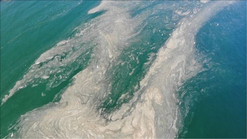 Marmara´da endişelendiren görüntü: Deniz salyası Marmara´yı turuncuya boyadı 