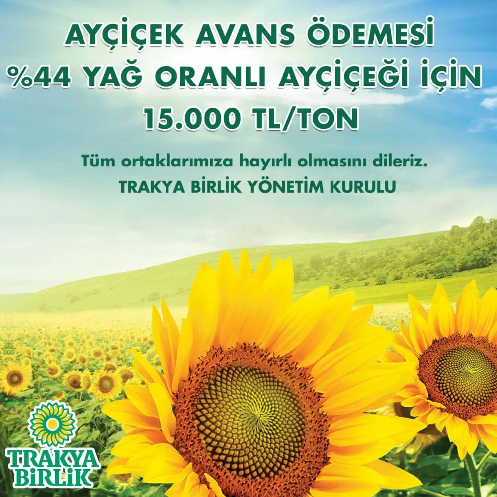 AYÇİÇEK 15 TL’DEN NAKİT ÖDEMEYLE ALINACAK.